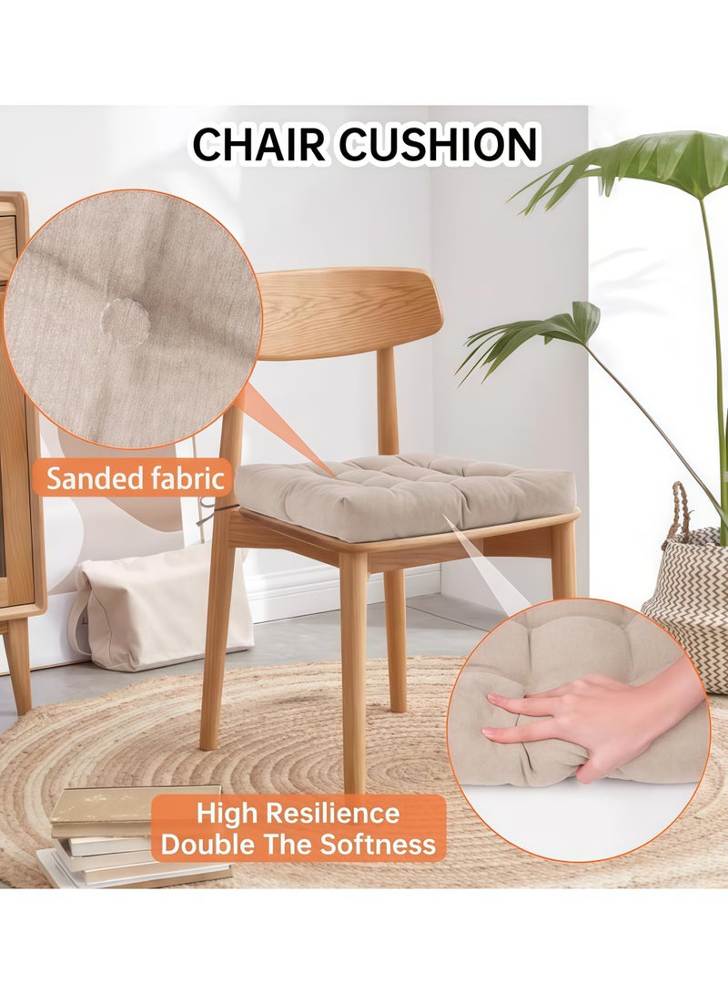 XiuWoo Thicken Chair Cushion, Solid Chair Seat Cushion Chair Pad Pillow Seat Soft Tatami Floor Cushion,Chair Pads Seat Cushion with Ties Square Floor,for Yoga Meditation Living Room Balcony Office Outdoor Meditation Cushion Reading Cushion Pad(Gray) - Image 3