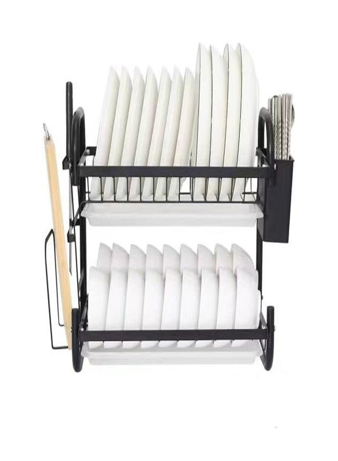 Dratal Dish Drying Rack for Kitchen Counter - 2 Tier Dish Rack with Drip Tray, Dish Drainer Sink Draining Board with Utensil & Cutting Board Holder for Kitchen Counter (DT-10) - Image 1