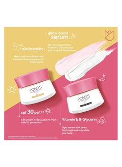 Pond's Set Of 3 Bright Beauty Serum Day Cream 50ml, Serum Night Cream 50ml and Facial Foam 50g For Brighter & Nourished Skin  - Image 4