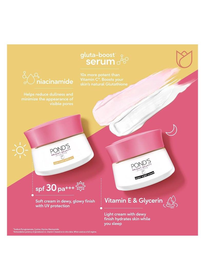 بوندس مجموعة من 3 سيروم برايت بيوتي كريم النهار 50 مل، سيروم كريم الليل 50 مل ورغوة الوجه 50 جرام لبشرة أكثر إشراقًا وتغذية - Image 4