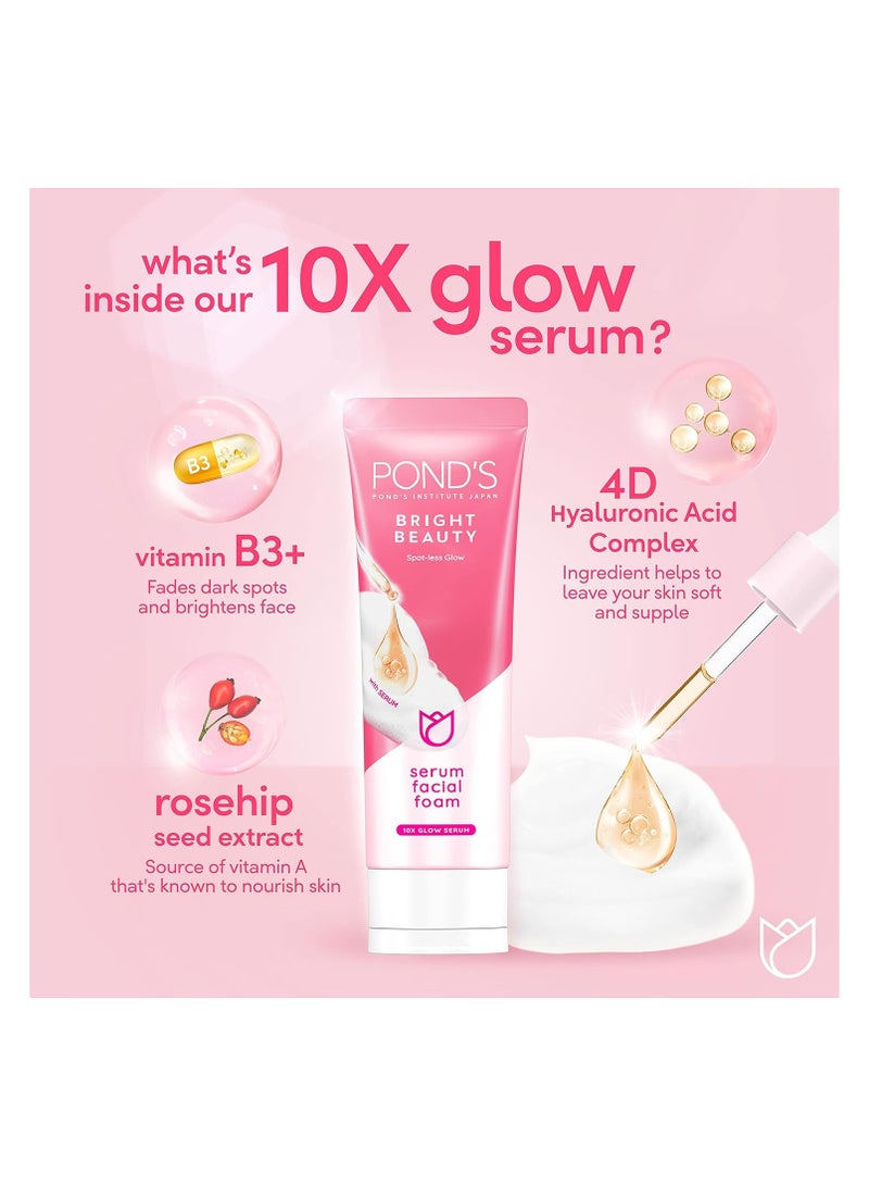 بوندس مجموعة من 3 سيروم برايت بيوتي كريم النهار 50 مل، سيروم كريم الليل 50 مل ورغوة الوجه 50 جرام لبشرة أكثر إشراقًا وتغذية - Image 5