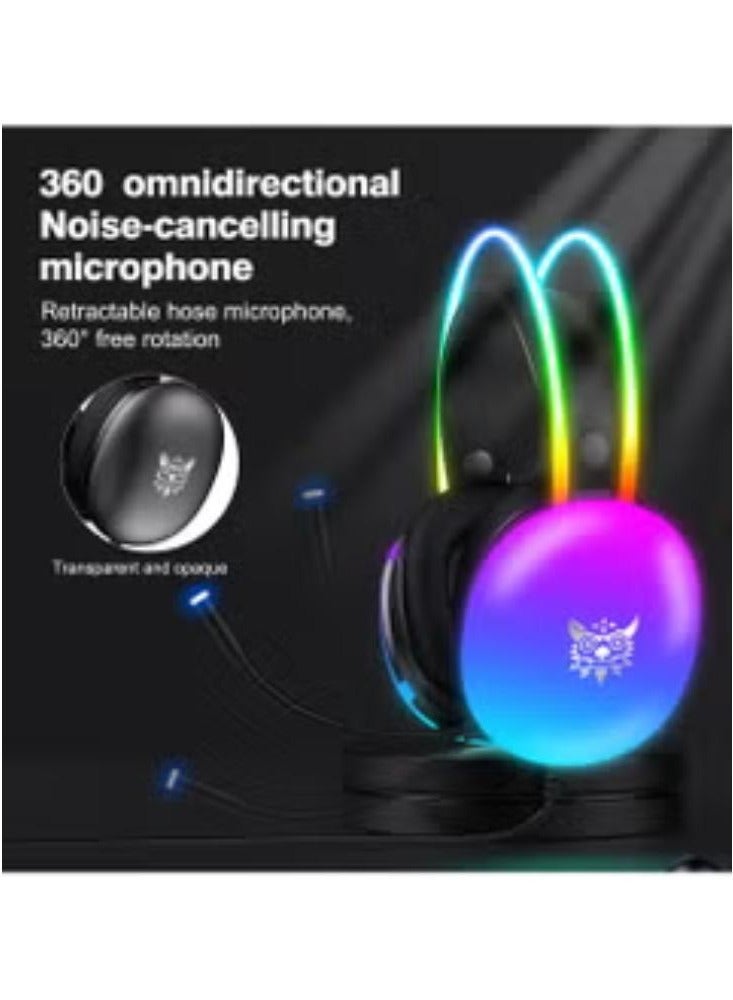 X25 Professional Gaming Headset USB 3.5 RGB Light 3D Stereo Noise Cancellation Multi Platform Compatibility With Microphone - Image 2