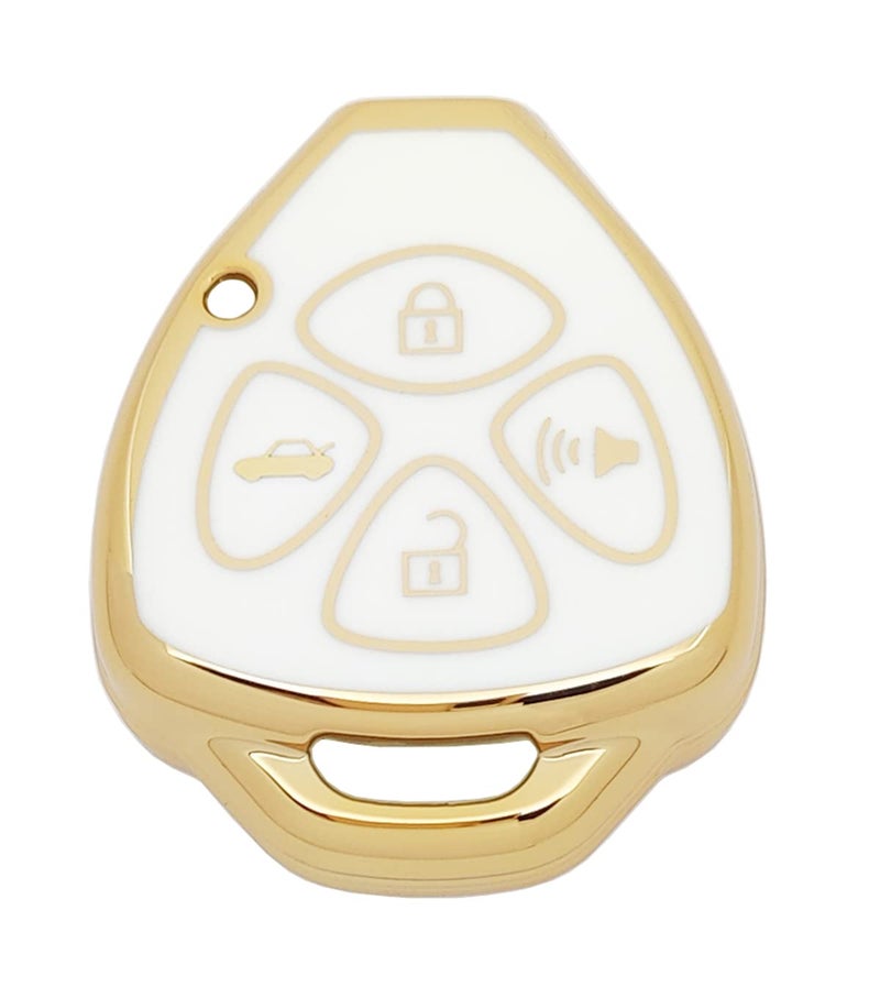 vurbemes 360 Degree Soft TPU Protector Key Fob Cover Case fit for Toyota 2007-2011 Camry Rav4 2005-2010 Scion TC 2007-2013 Yaris 2008-2013 Avalon 2008-2013 Corolla Venza Keyless Entry Key Fob (White) - Image 5
