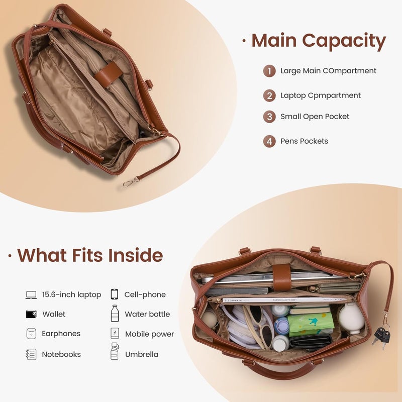 Lovevook Lunch Tote Bag for Women, Laptop Bag for Work with Insulated Lunch Compartment 15.6 Inch 2 in 1 Lunch Tote Large Capacity Computer Handbag for Work, Teacher, Nurse, Office, Casual - Image 5