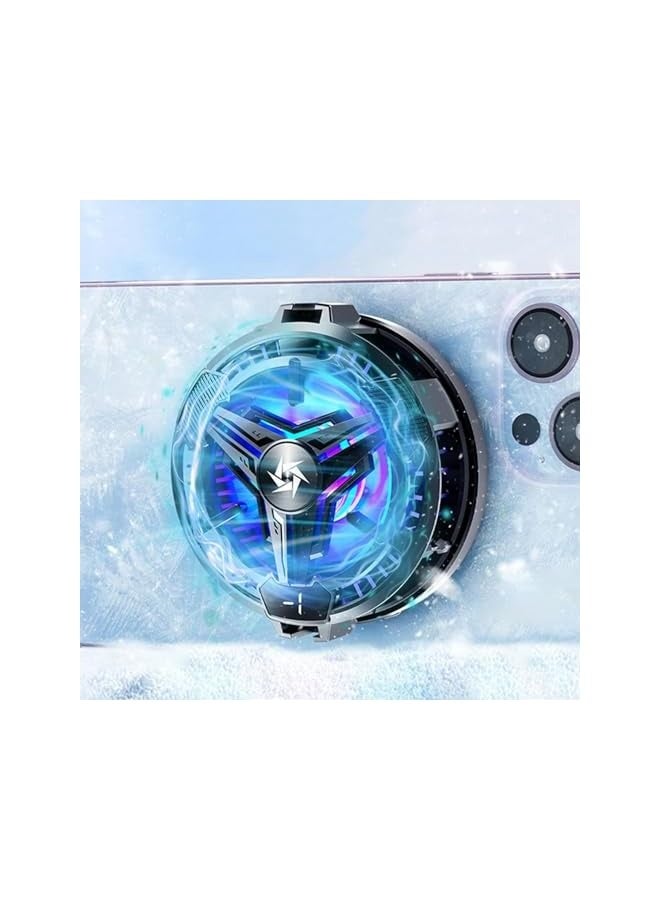 مروحة تبريد للهاتف والآيباد، مروحة محمولة عالية الأداء مع مغناطيس ووظيفة RGB، تبريد فوري، مروحة شبه موصلة لألعاب الهاتف المحمول، مبرد قائم، مبرد للهاتف والآيباد - Image 1