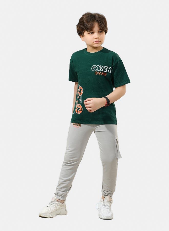 ريمينت بيجاما للاولاد برسمة التحكم باللعب زيتي - Image 2