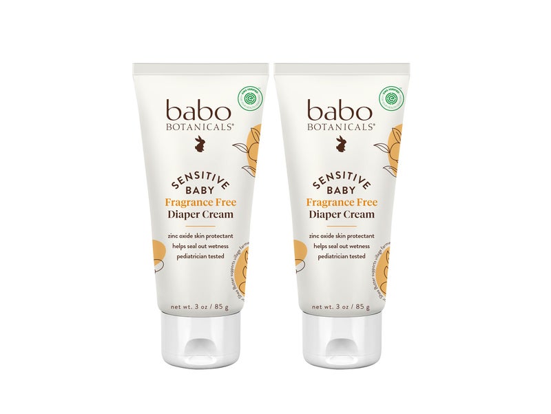 Babo Botanicals Sensitive Baby Fragrance-Free Diaper Cream - 25% Natural Zinc Oxide - Calendula, Shea & Cocoa Butter - EWG Verified - Vegan- From birth on - 2-Pack - Image 1