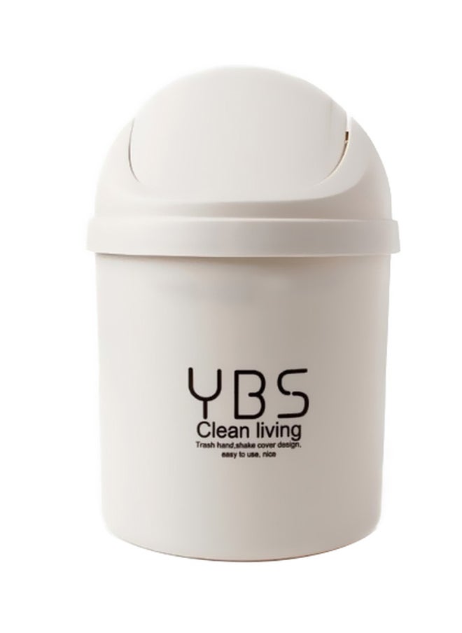 Generic Desktop Waste Bin With Lid White 