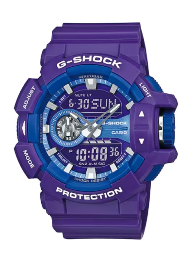 كاسيو ساعة يد رجالية G-Shock GA-400A-6A رقمية تناظرية، أرجواني - Image 1