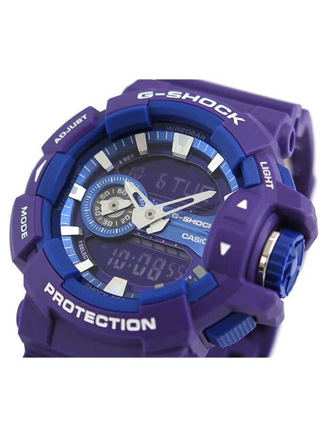 كاسيو ساعة يد رجالية G-Shock GA-400A-6A رقمية تناظرية، أرجواني - Image 2
