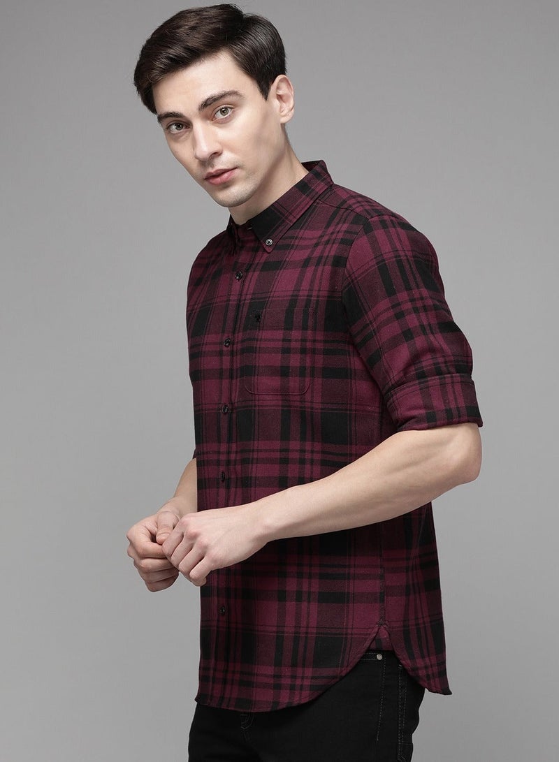 THE BEAR HOUSE Men's Cotton Shirt | Casual & Formal Long Sleeve Slim Fit | Classic Button-Down, Office & Everyday Wear, Comfortable & Breathable Fabric - Image 2