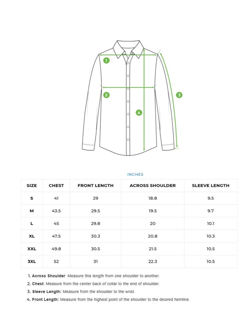 THE BEAR HOUSE Men's Cotton Shirt | Casual & Formal Long Sleeve Slim Fit | Classic Button-Down, Office & Everyday Wear, Comfortable & Breathable Fabric - Image 3