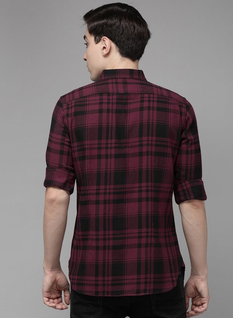 THE BEAR HOUSE Men's Cotton Shirt | Casual & Formal Long Sleeve Slim Fit | Classic Button-Down, Office & Everyday Wear, Comfortable & Breathable Fabric - Image 4