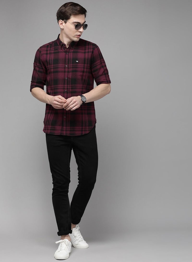 THE BEAR HOUSE Men's Cotton Shirt | Casual & Formal Long Sleeve Slim Fit | Classic Button-Down, Office & Everyday Wear, Comfortable & Breathable Fabric - Image 5