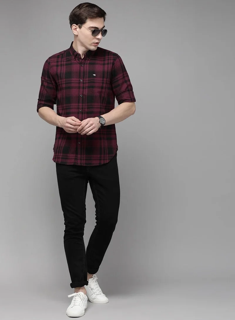 THE BEAR HOUSE  Men's Cotton Shirt | Casual & Formal Long Sleeve Slim Fit | Classic Button-Down, Office & Everyday Wear, Comfortable & Breathable Fabric for Men | Best Price UAE