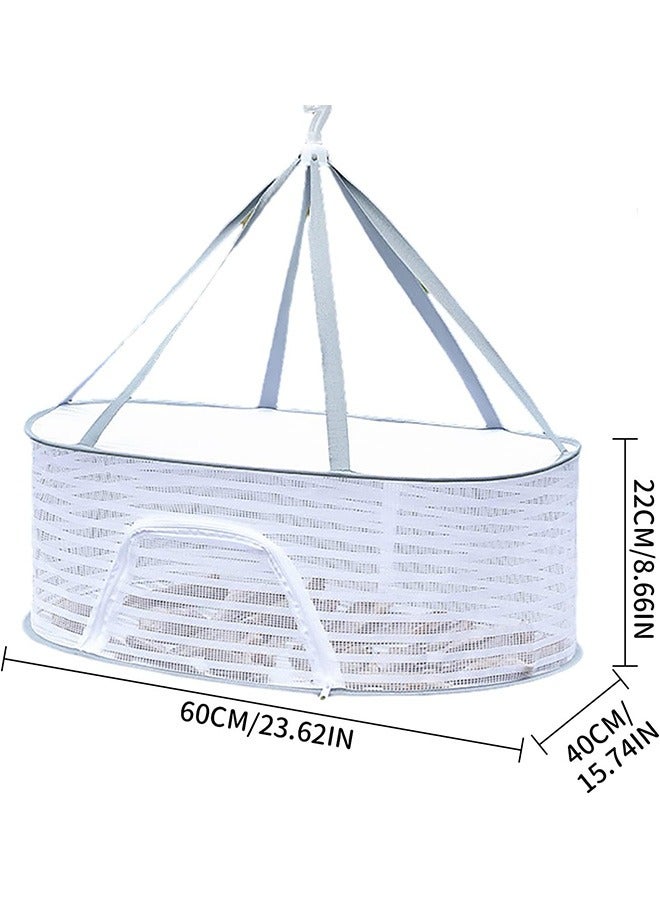 1 Layer Hanging Drying Mesh for Dry Clothes Basket,Foldable for Plants,Drying Fish, Foods Hanging Drying  Net (White, 1 Layer) - Image 2