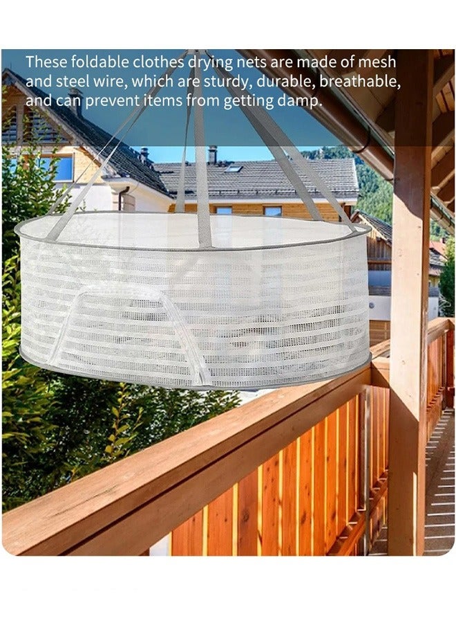 1 Layer Hanging Drying Mesh for Dry Clothes Basket,Foldable for Plants,Drying Fish, Foods Hanging Drying  Net (White, 1 Layer) - Image 4