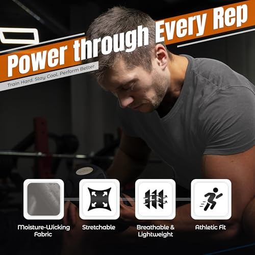 Vizari Mens Athletic T-Shirt | Quick-Dry, Moisture-Wicking Sports Tee | Shirts for Workouts, Outdoor Activities & Casual Wear Graphite - Image 2