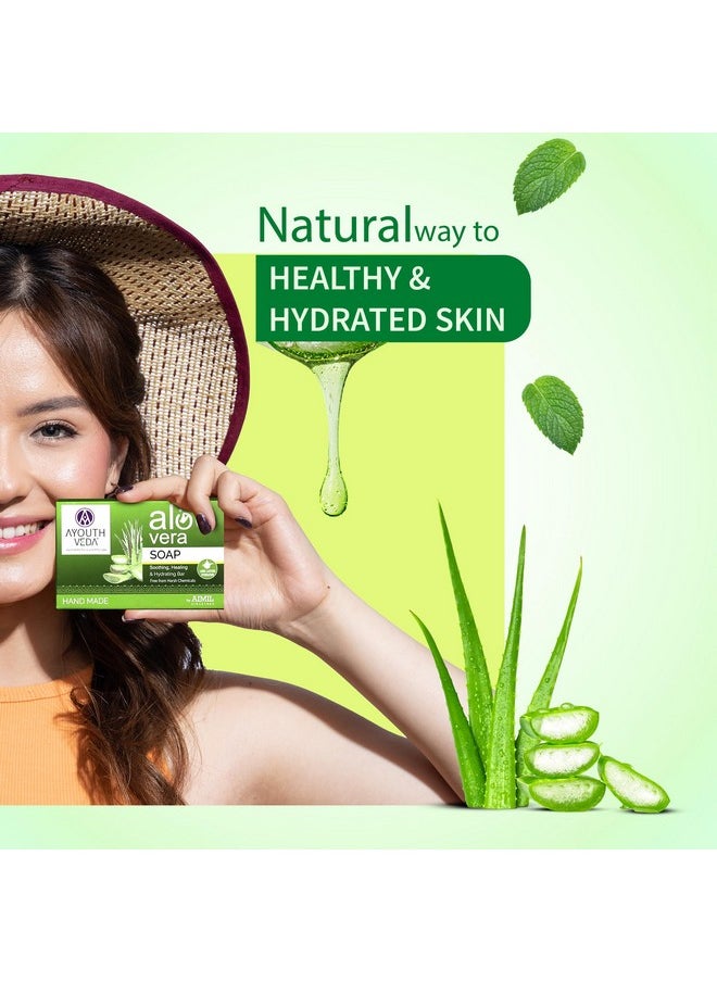 AYOUTHVEDA Aloe Vera Bathing Bar For Nourishes & Hydrate The Skin (Pack Of 3, 125G Each)  - Image 4