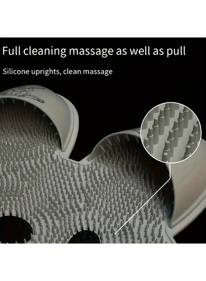 Little White Rabbit Non Slip Bath Mat Exfoliating Foot Body Massage Mat With Back Brush - Image 5