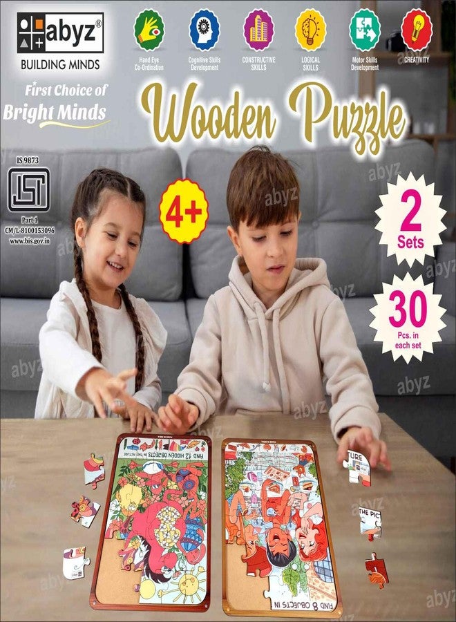 ABYZ Wooden Jigsaw Puzzle – Gossip Girls and Easter Party Playset for Little Explorers, 30-Pieces & Pack of 2 Games with Multicolor | Birthday Gift for (3-6 Year) Age Kids. - Image 2