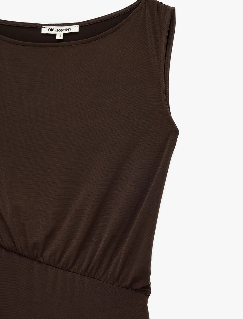 Koton  Solid Crew Neck Drop-Waist Dress for Women | Best Price UAE