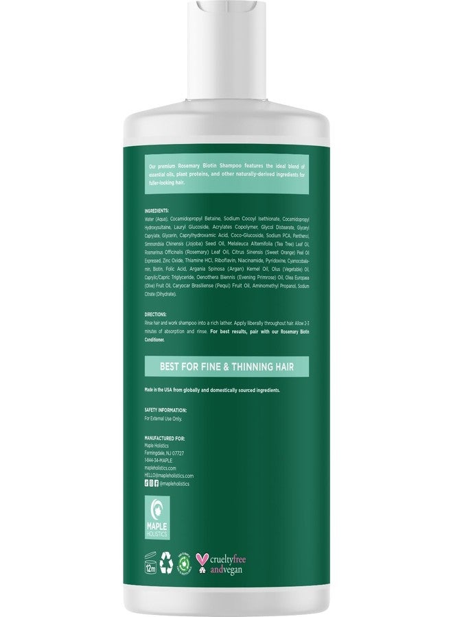Maple Holistics Volumizing Biotin and Rosemary Shampoo - Vegan Rosemary Biotin Shampoo for Thinning Hair for Women and Men with Nourishing B Vitamins & Tea Tree Oil - Paraben Silicone & Sulfate Free (16 Fl Oz) - Image 5