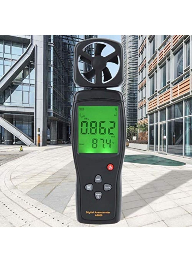 مقياس سرعة الرياح الرقمي، مقياس سرعة الرياح اليدوي مع شاشة LCD بإضاءة خلفية، مقياس تدفق الهواء من 0 إلى 45 م/ث، لاختبار سرعة الرياح ودرجة الحرارة والبرودة، مثالي للإبحار والصيد، ℃/℉  - Image 2
