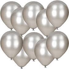 Evisha HD Big Size 50 pcs Metallic | Latex Balloons | Theme Party, Party Decoration | Birthday Party Balloons | Balloons for Party Decoration (Silver Golden) - Image 2