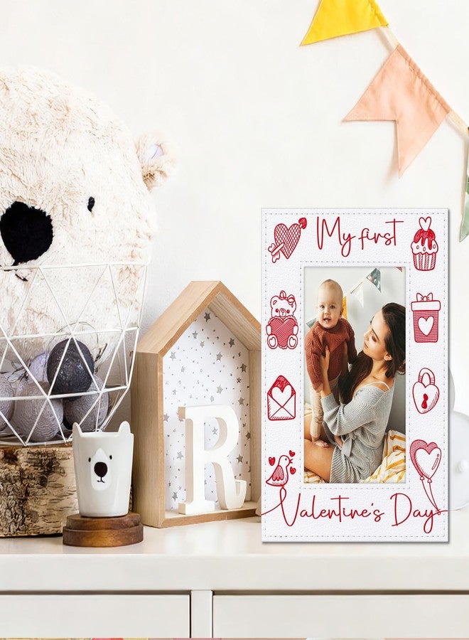 FaCraft Baby's First Valentines Day Gift - My First Valentines Day Picture Frame 4"x6" Baby Girl Boy Wooden 1st Valentine's Photo Frame for Babies New Mom New Born Baby V-day Gift Nursery Decor - Image 4