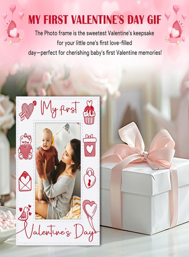 FaCraft Baby's First Valentines Day Gift - My First Valentines Day Picture Frame 4"x6" Baby Girl Boy Wooden 1st Valentine's Photo Frame for Babies New Mom New Born Baby V-day Gift Nursery Decor - Image 3