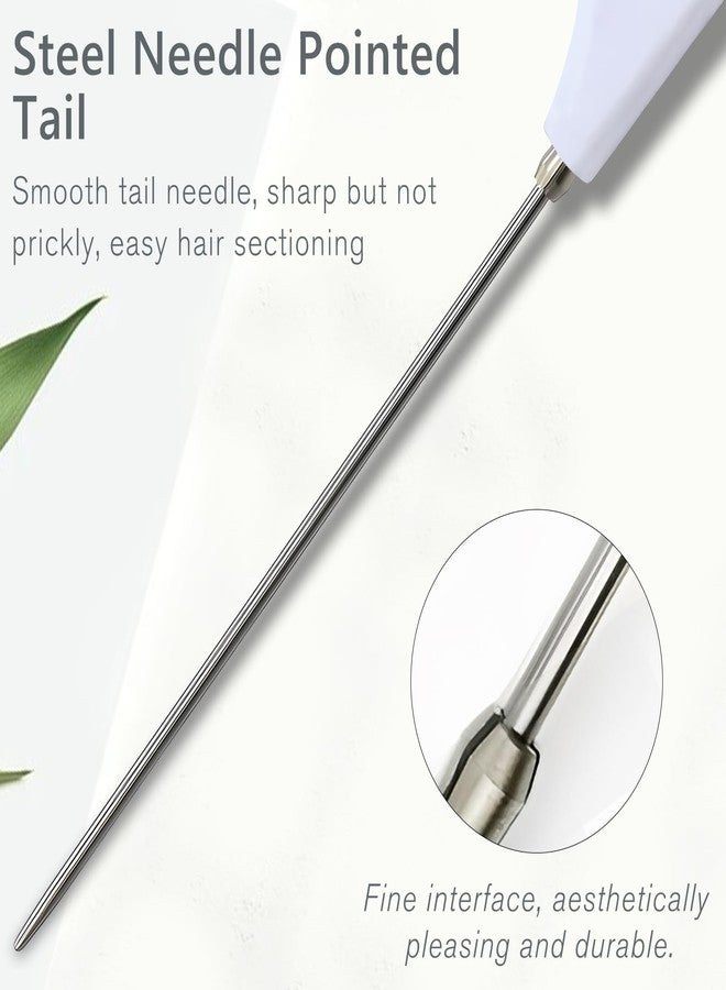 Jaasuee Professional Portable Fine Tooth Teasing Comb for Styling, Hair Cutting, White Retractable Metal Rat Tail Comb for Parting, Stainless Steel Pin Tail Teasing Comb for Salon - Image 3