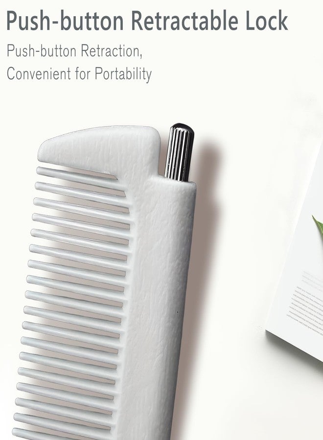 Jaasuee Professional Portable Fine Tooth Teasing Comb for Styling, Hair Cutting, White Retractable Metal Rat Tail Comb for Parting, Stainless Steel Pin Tail Teasing Comb for Salon - Image 5