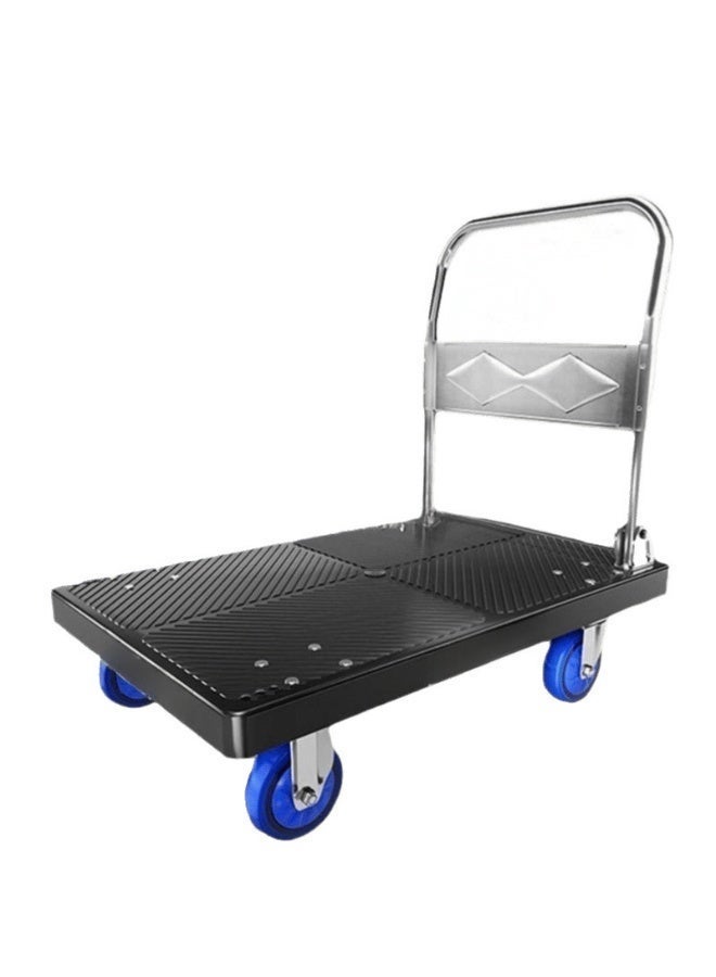 Lovecandy Flatbed Trolley, Heavy Duty Trolley on Wheels, Platform Trolley, Hand Trolley, Folding Platform Trolley with 4 Wheels and Metal Handle for Express Luggage Transport - Image 4