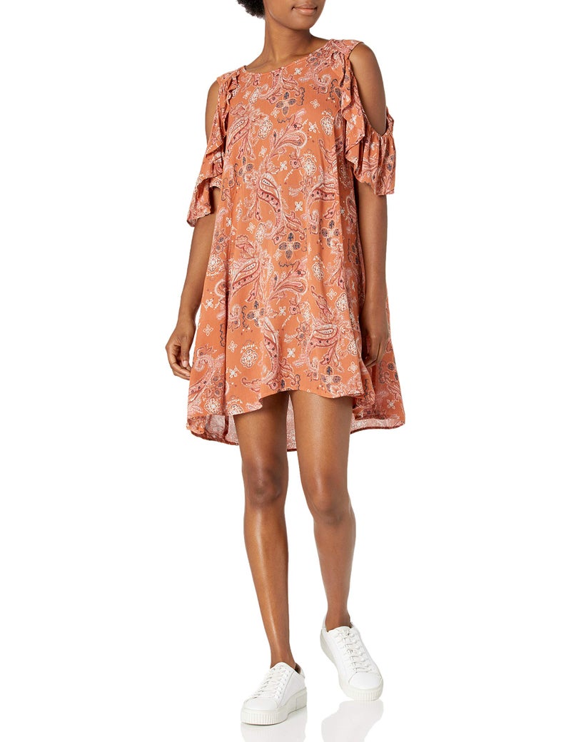 Angie Women's Cold Shoulder Dress, Multi, Large - Image 1