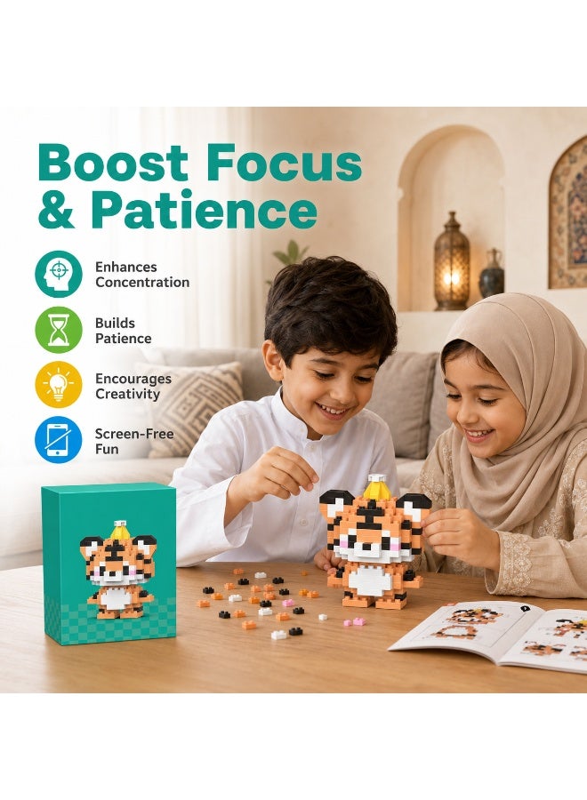 1 Set 150 Pcs Crown Tiger Shaped Micro Building Blocks, DIY Educational Assembly Toy With Fixed Dimensions, For Hands-on Ability Training Of Children Aged 6 And Above - Image 3
