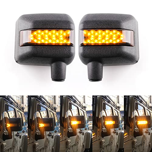 KMFCDAE LED Side Mirror with Amber Sequential Turn Signal Lights and White Daytime Running Lights Fit for Jeep Wrangler JK JKU 2007-2018 (1 Pair) - Image 5