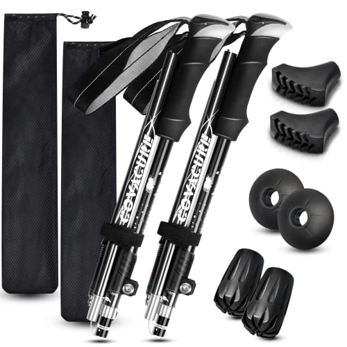 Covacure Hiking Poles Collapsible Trekking Poles - Aluminum Alloy 7075 Walking Sticks with Telescopic & Foldable Tri-fold Design Hiking Gear for Women Men, Camping, Climbing - Image 1