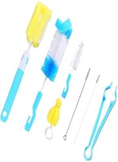 FASHION MANIA fashion mania 7 Pcs Bottle Cleaning Brush Set 360° Degrees Rotating Scrub Baby Feeding Bottle Sponge Bottle Cap Pacifier Cup Cleaning Brushes Straw Children Milk Cleaning Tools 