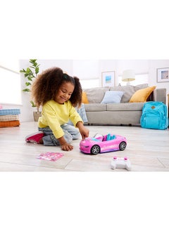 Hot Wheels Barbie RC Toy Car, Remote-Control Pink Convertible, Can Hold 2 Barbie Fashion Dolls And Trunk Opens For Storage, Sticker Sheet For Customizing  - Image 2
