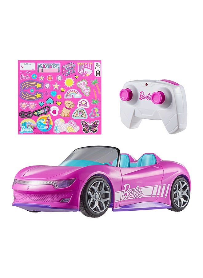 Hot Wheels - Barbie RC Toy Car, Remote-Control Pink Convertible, Can Hold 2 Barbie Fashion Dolls And Trunk Opens For Storage, Sticker Sheet For Customizing - Image 1