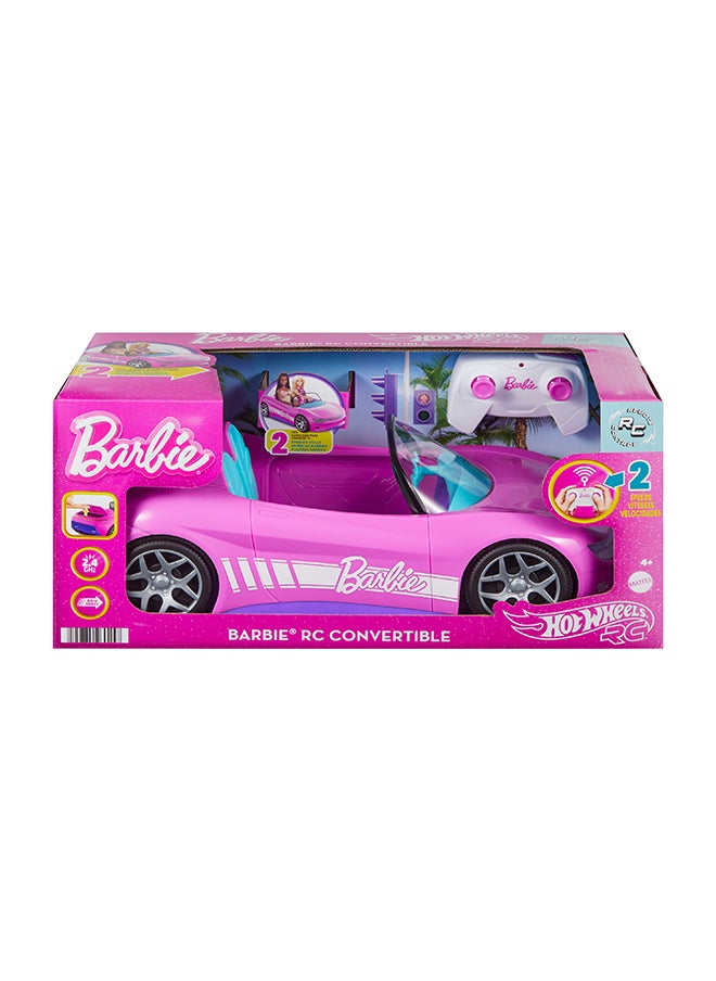 Hot Wheels - Barbie RC Toy Car, Remote-Control Pink Convertible, Can Hold 2 Barbie Fashion Dolls And Trunk Opens For Storage, Sticker Sheet For Customizing - Image 1