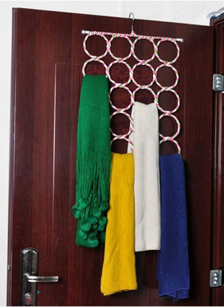 ماركة غير محددة 28 حلقة وشاح هوك ، وشاح ، ربطة عنق ، حزام ، منظم الجوارب ، لون عشوائي  - Image 5