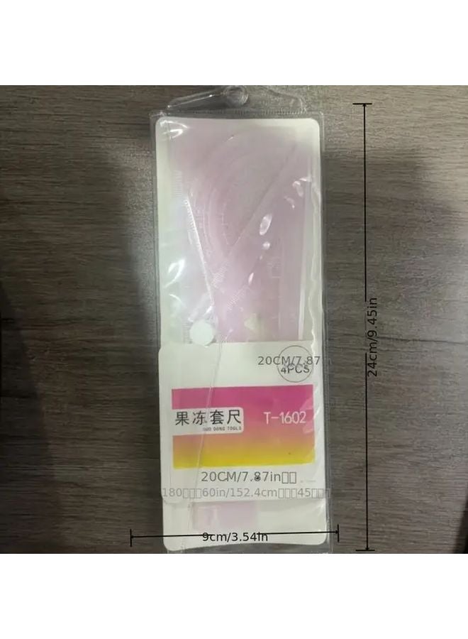 Pink 4 Piece Soft Case Ruler And Measuring Tape Set Portable Pocket Sized - Image 3