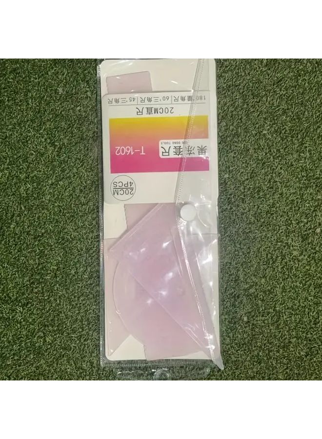 Pink 4 Piece Soft Case Ruler And Measuring Tape Set Portable Pocket Sized - Image 1