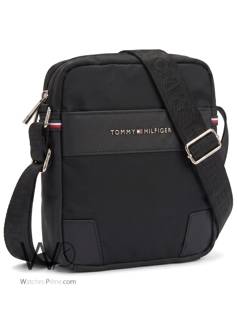 Tommy Icons Tommy Hilfiger Men's Black Nylon Crossbody Reporter Bag - Image 2