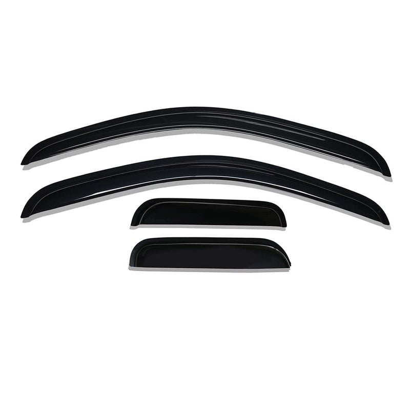 Lightronic Extra Durable OutsideMount Auto Vent Window Visor Fits 19952004 Toyota Tacoma XtraCab 2Door Extended Cab Pickup UV Protection Rain Guard Original Wind Deflector Dark Smoke 4Pcs