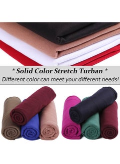 Xtrend XTREND 1 Piece Stretch Head Wrap Jersey Turban Urban Hairband Scarf Fashion Headband Solid Color Breathable Ultra Soft Extra Long Head Band Tie for Women (Black)  - Image 4