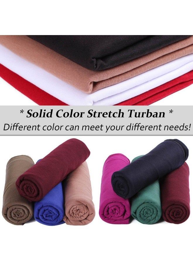 Xtrend XTREND 1 Piece Stretch Head Wrap Jersey Turban Urban Hairband Scarf Fashion Headband Solid Color Breathable Ultra Soft Extra Long Head Band Tie for Women (Black) - Image 4