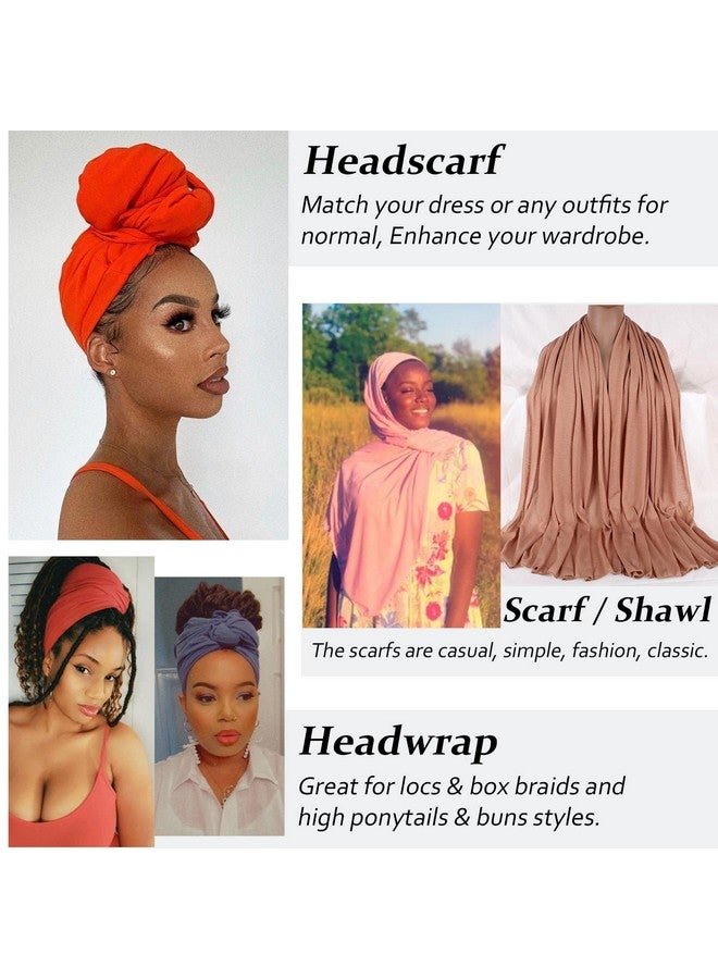 Xtrend XTREND 1 Piece Stretch Head Wrap Jersey Turban Urban Hairband Scarf Fashion Headband Solid Color Breathable Ultra Soft Extra Long Head Band Tie for Women (Black) - Image 5